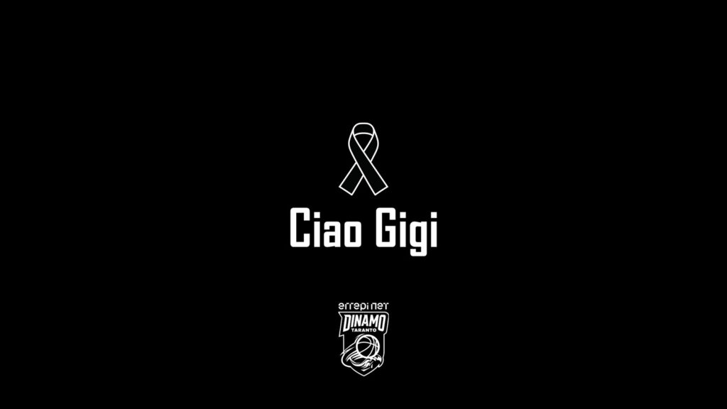 Ciao Gigi – fiocco nero e stemma della Errepi Net Dinamo Taranto